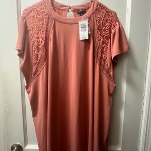 Torrid Pink Embellished Blouse with Short Sleeves